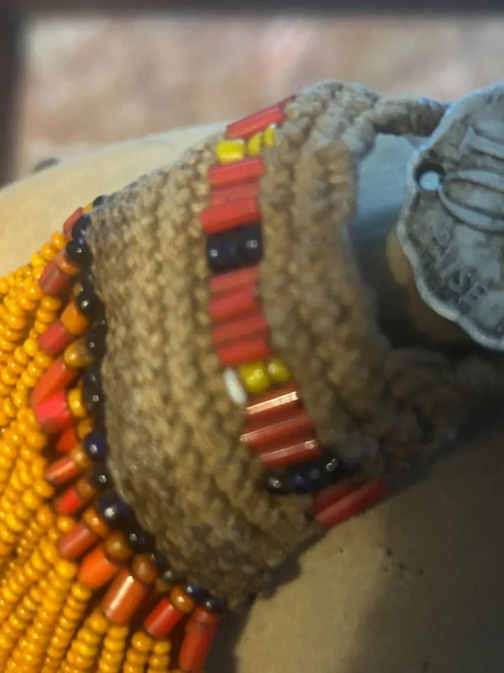 Vintage Konyak Naga multi-strand bead necklace, Tribal jewelry